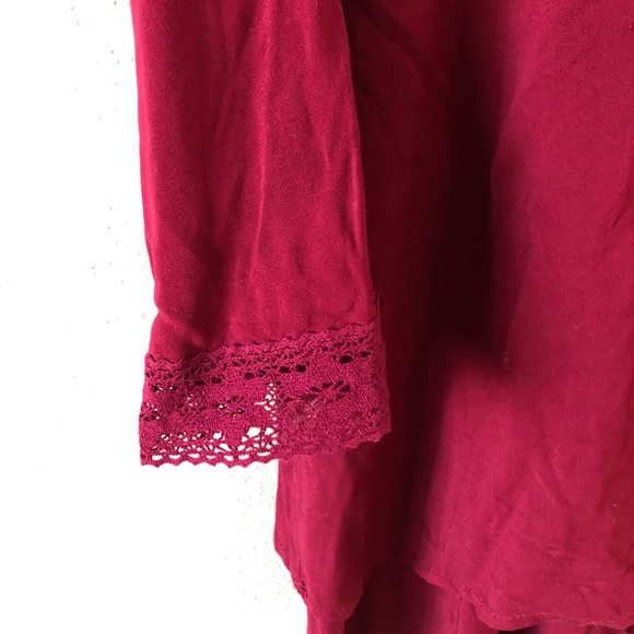 Miami jasmine bell sleeve tunic. Maroon. Size S - Picture 5 of 8